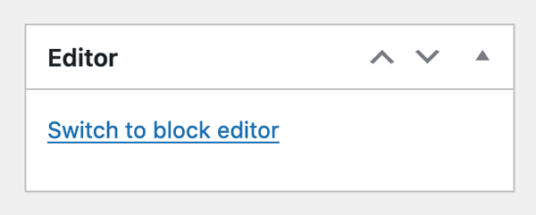 switch to block editor option